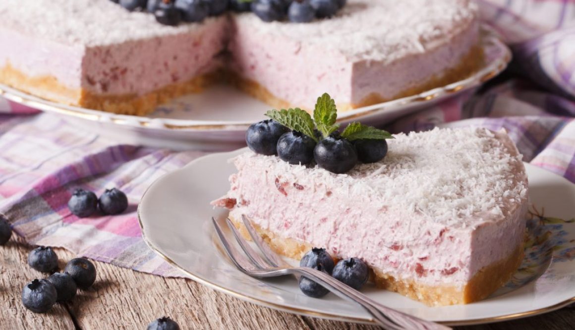 American Cheesecake mit Heidelbeeren