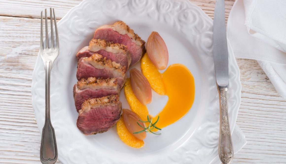 Gänsefilet mit Orangen-Sherrysauce