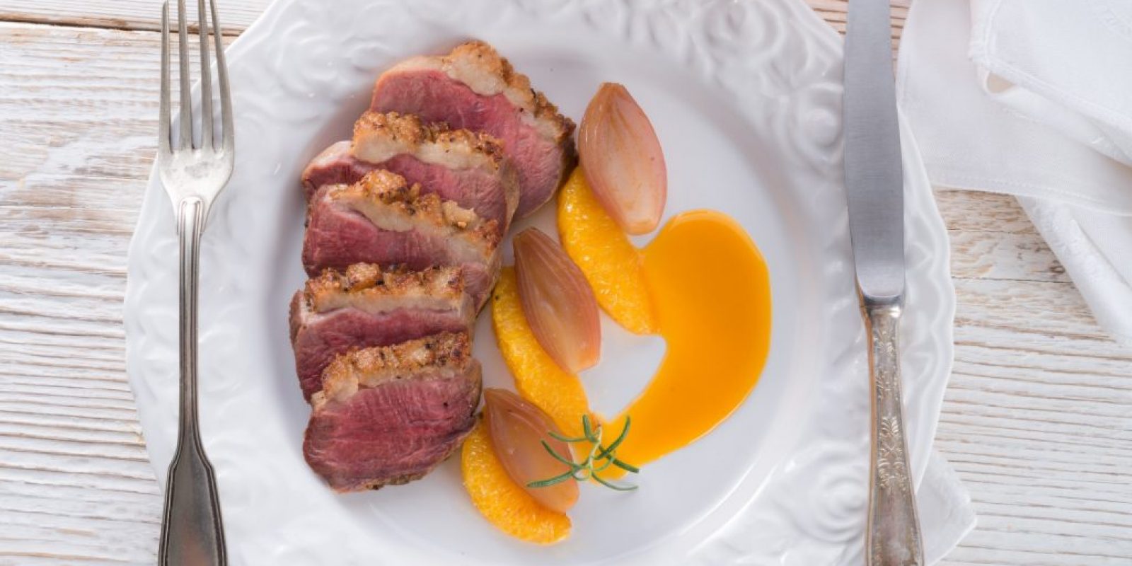 Gänsefilet mit Orangen-Sherrysauce