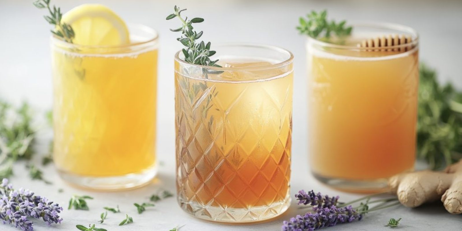 Kräuter-Honig-Ingwer-Cocktails
