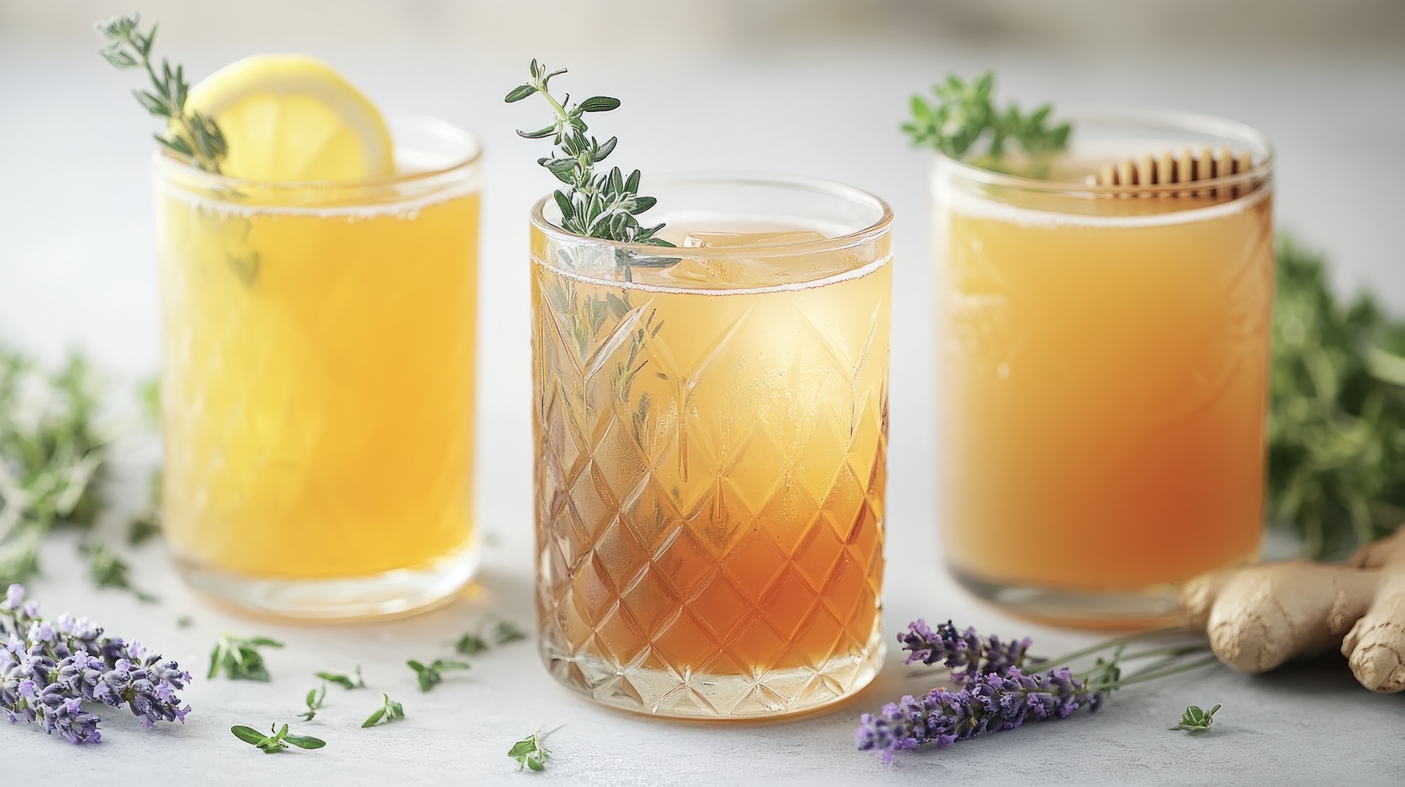 Kräuter-Honig-Ingwer-Cocktails Kräuter-Honig-Ingwer-Cocktails